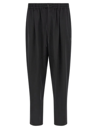 Black Polyester Casual Pants