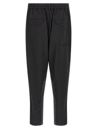 Black Polyester Casual Pants