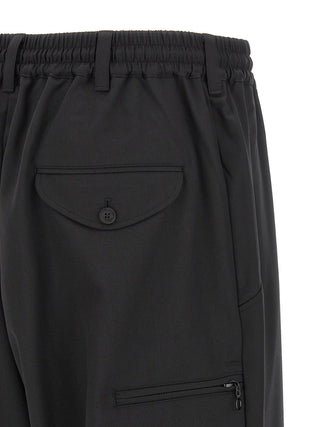 Black Polyester Casual Pants