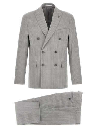 Gray Polyester Two-Piece Suit