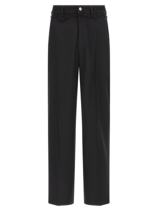 Black Polyester Casual Pants