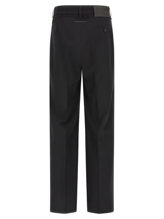 Black Polyester Casual Pants