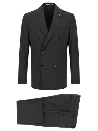 Gray Viscose Two-Piece Suit