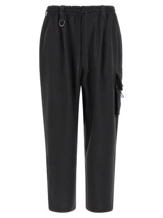 Black Polyester Cargo Pants