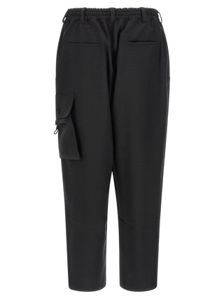 Black Polyester Cargo Pants