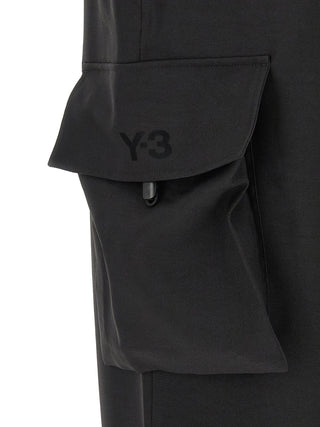 Black Polyester Cargo Pants