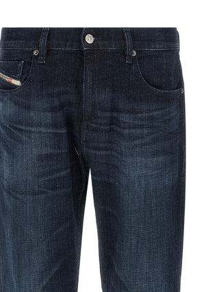Jeans de pierna recta de algodón azul