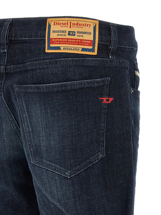 Jeans de pierna recta de algodón azul