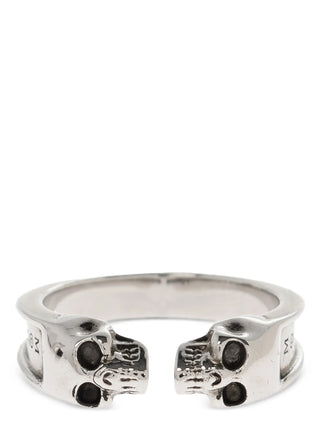 Anillo de acero inoxidable plateado