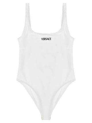 Traje de baño de una pieza de nailon blanco