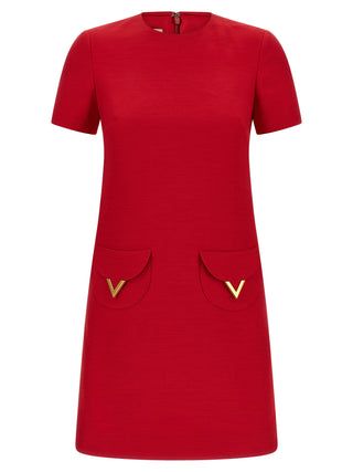Multicolor Virgin Wool Short Dress