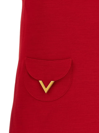 Multicolor Virgin Wool Short Dress