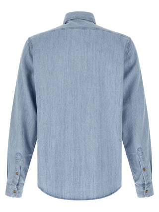 Blusa de algodón azul