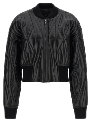 Chaqueta de cuero de cordero negra