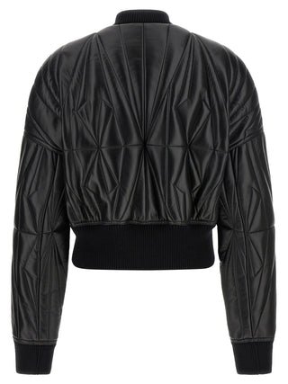 Chaqueta de cuero de cordero negra