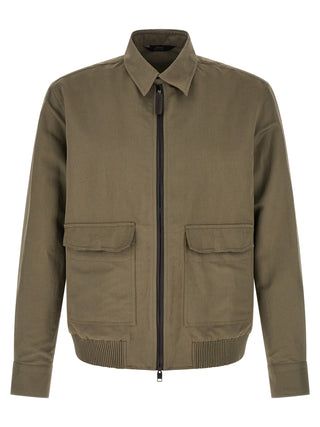Bicolor Linen Full-Length Jacket