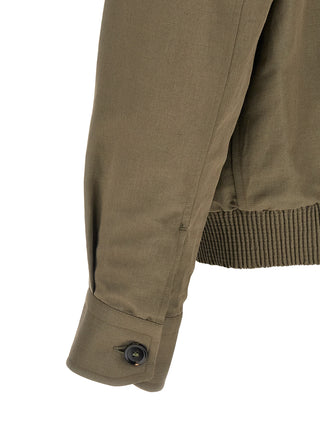Bicolor Linen Full-Length Jacket