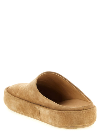 Beige Calfskin Mules