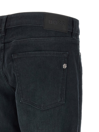 Blue Cotton Straight-Leg Jeans