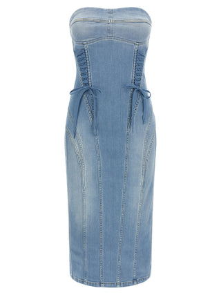 Vestido midi de algodón azul