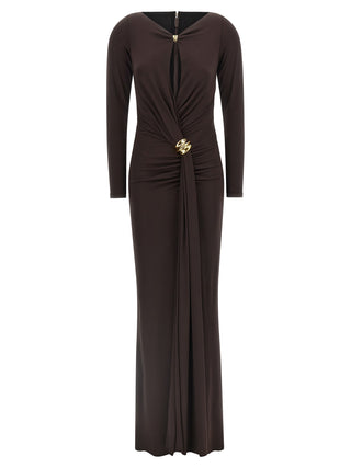 Brown Viscose Long Dress