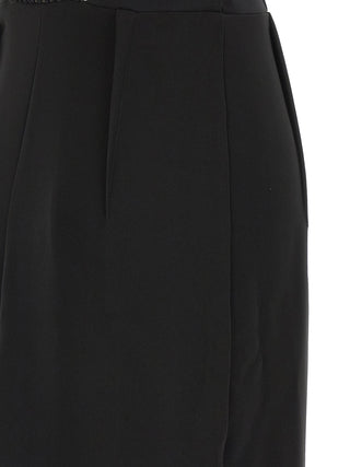 Vestido largo negro de poliéster