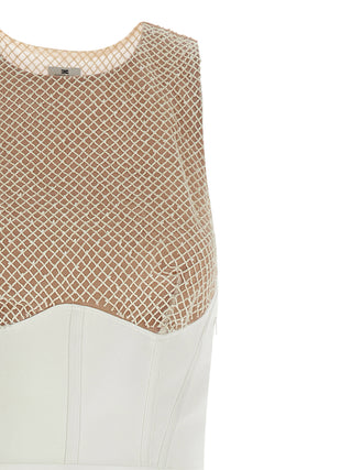 White Polyester Long Dress
