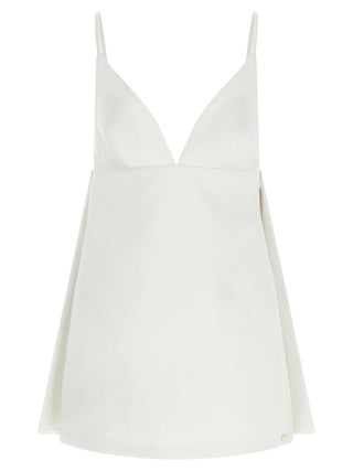 Vestido corto blanco de poliéster