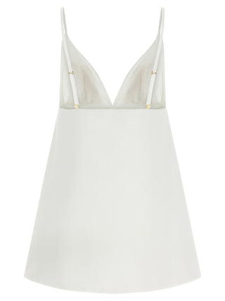 Vestido corto blanco de poliéster
