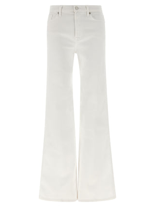 Jeans acampanados de algodón blanco