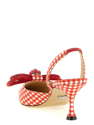 Multicolor Cotton-Like Mid Heel Pumps