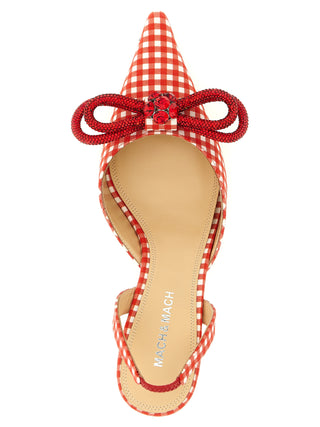 Multicolor Cotton-Like Mid Heel Pumps
