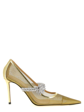 Gold Polyamide High Heel Pumps