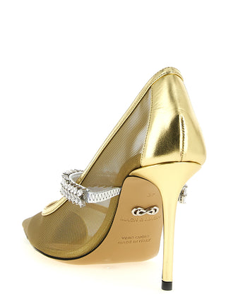 Gold Polyamide High Heel Pumps
