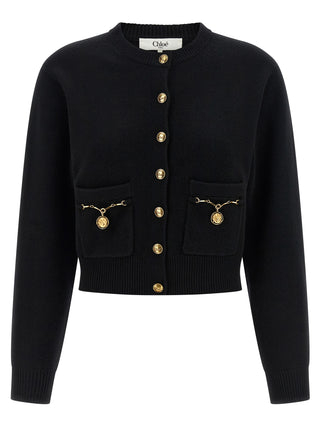 Black Wool Cardigan