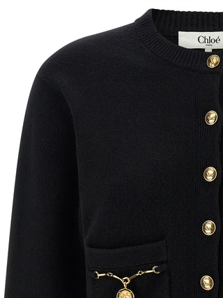 Black Wool Cardigan