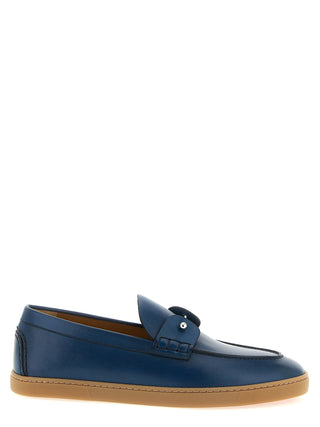 Blue Calfskin Slip-On Loafers