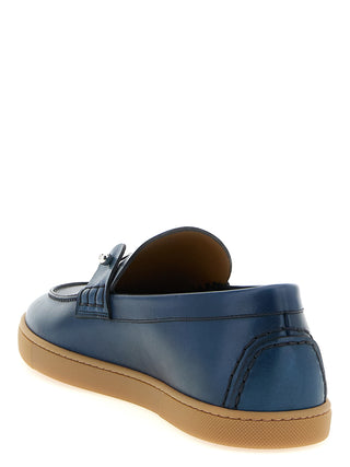 Mocasines slip-on de piel de becerro azul