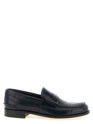 Blue Calfskin Slip-On Loafers