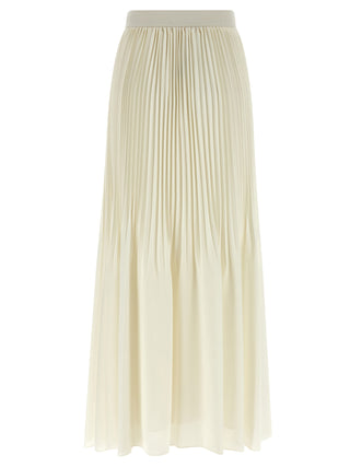 White Polyester Mini Skirt