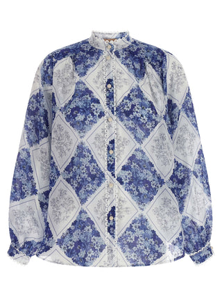 Blue Stingray Leather / Ray Skin Blouse