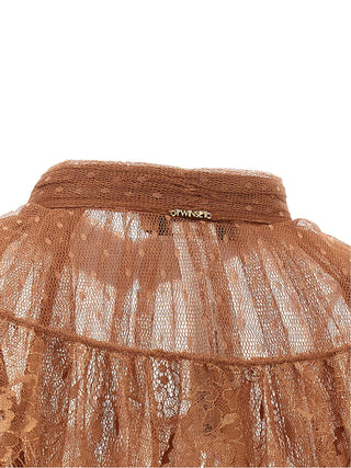 Blusa de poliéster marrón