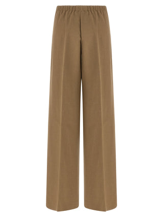 Brown Viscose Casual Pants