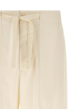 Beige Cotton Cargo Pants