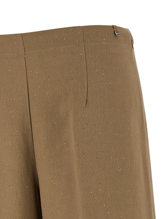Brown Viscose Casual Pants