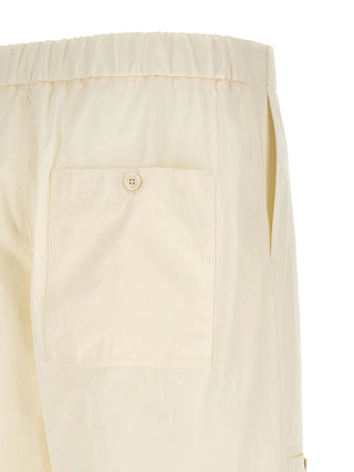 Beige Cotton Cargo Pants