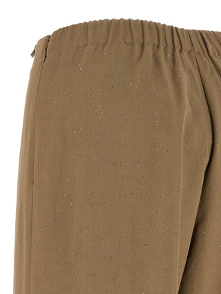 Brown Viscose Casual Pants