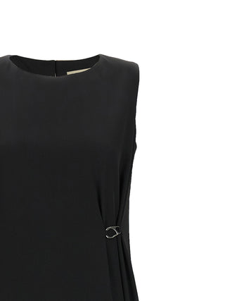 Black Polyester Long Dress