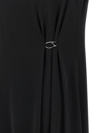 Black Polyester Long Dress