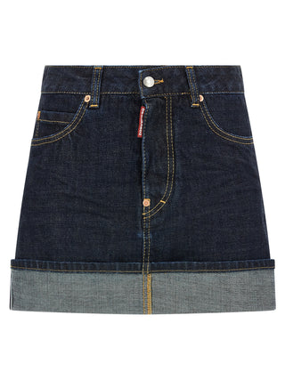 Blue Cotton Long Skirt